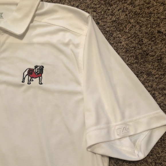 UGA Polo Large Georgia Cutter and Buck White - Picture 5 of 6